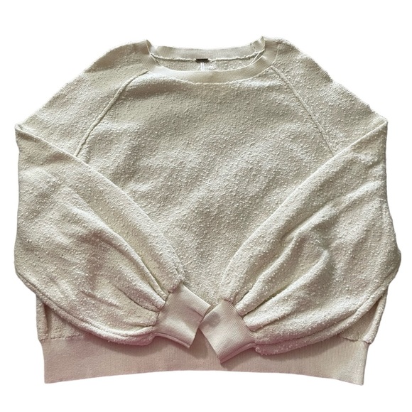 Free People “Found My Friend” Pullover Crewneck Sweater Cream Size Small NWT - Picture 2 of 11
